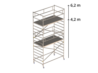 Rullestillads. Bredde 135, Længde 305, Højde 420. Minimum 5 dage.